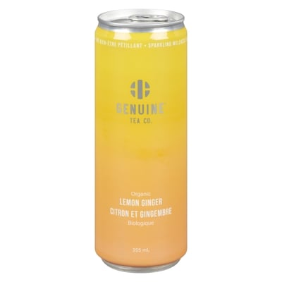 Genuine Tea Thé Glacé Pétillant Artisanal Thé Sencha Citron Et Gingembre Biologique 355 ml, 0,79 $/100ml