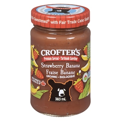 Crofter's Just Fruit Spreads Premium Spread Strawberry Banana Organic 383 ml, $1.69/100ml