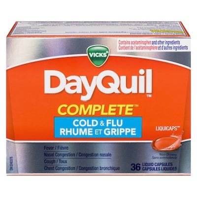 Vicks Dayquil Complete Liquid Caps 36 ea, $0.67/1ea