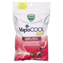 Vicks VapoCOOL Max Drops, Max Strength Medicated Drops, Soothes Sore Throat Pain Caused by Cough, Cherry Freeze Flavor, 40 Drops 40 ea, $0.16/1ea