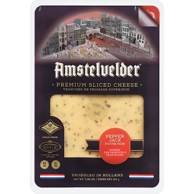 Amstelvelder Kosher Premium Sliced Cheese Pepper Jack 150 g, $6.66/100g