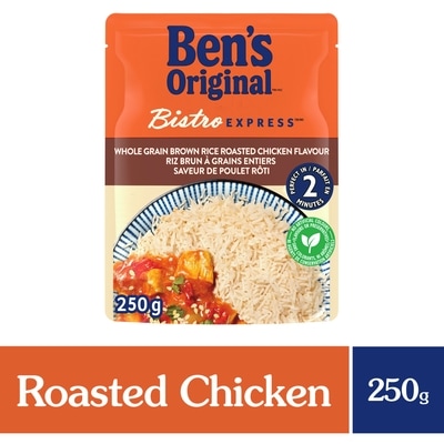 Bens BISTRO EXPRESS Whole Grain Brown Rice With Roasted Chicken Flavour 250 g, $1.92/100g