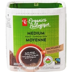 PC Biologique Café moulu torréfaction moyenne 250 g, 6,00 $/100g