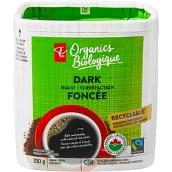PC Biologique Café moulu biologique à torréfaction foncée 250 g, 6,00 $/100g