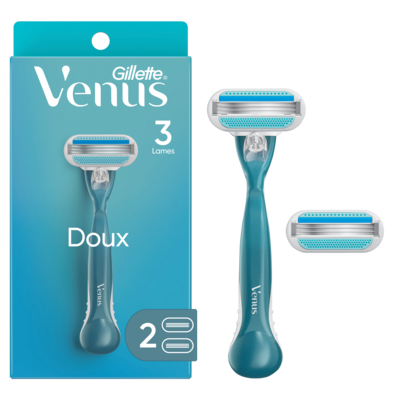 Gillette Rasoir Doux pour femmes, manche avec 2 cartouches de rechange 1 ea, 15,49 $/1ch