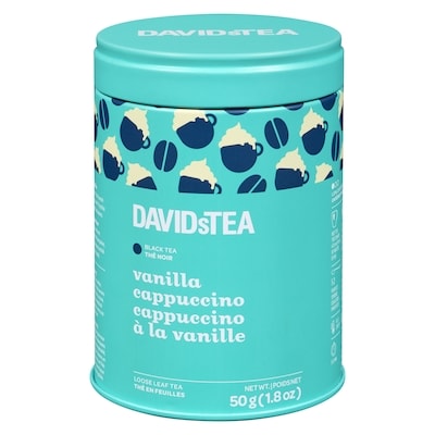 DAVIDsTEA Thé En Feuilles Thé Noir Cappuccino À La Vanille 50 g, 18,00 $/100g