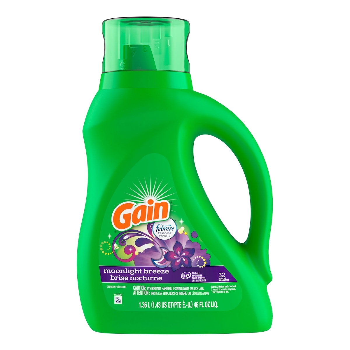 Gain Laundry Detergent, Moonlight Breeze 1.36 l, $0.51/100ml
