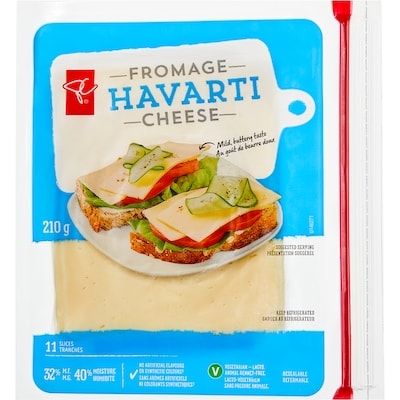President's Choice Havarti Sliced Cheese 210 g, $2.85/100g