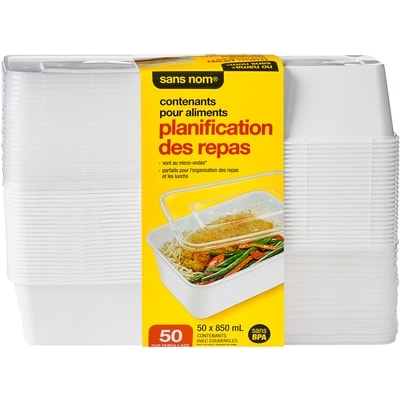 Sans Nom Conteneurs pour aliments, paquet de 50 50 ea, 0,26 $/1ch