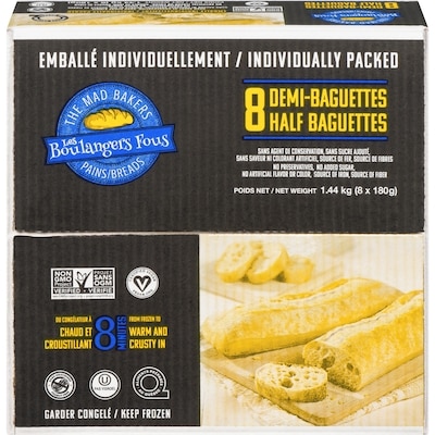 The Mad Bakers Demi-Baguettes 1440 g, 0,69 $/100g