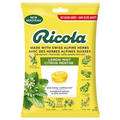 Ricola Cough Suppressant Throat Lozenges Lemon Mint 45 ea, $0.17/1ea