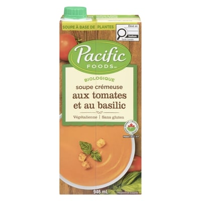 Pacific Soupe Crémeuse Aux Tomates Et Au Basilic Biologique 946 ml, 0,74 $/100ml