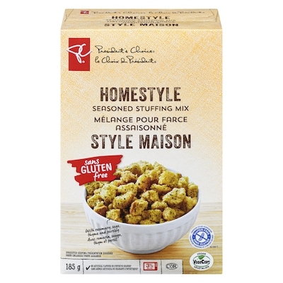 President's Choice Gluten Free Homestyle Seasoned Stuffing Mix 185 g, $3.24/100g