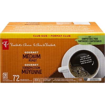 President's Choice PC® Gourmet Medium Roast Single Serve Coffee Pods 72 ea, $0.56/1ea