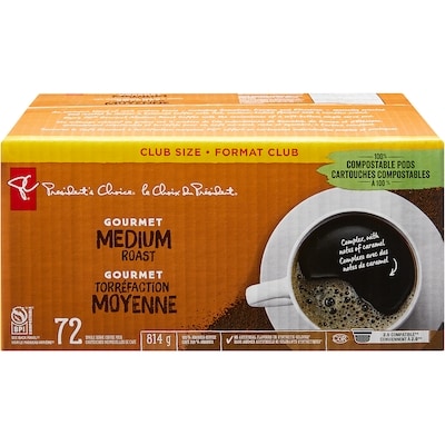 le Choix du Président Cartouches individuelles de café à torréfaction moyenne Gourmet PCᴹᴰ 72 ea, 0,64 $/1ch