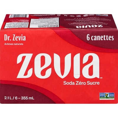 Zavia Soda zéro sucre, Dr. Zevia 6x355.0 ml, 0,26 $/100ml