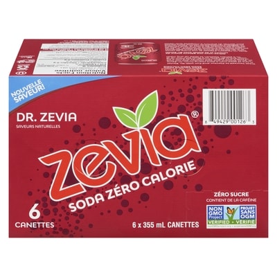 Zavia Soda zéro sucre, Dr. Zevia 6x355.0 ml, 0,38 $/100ml