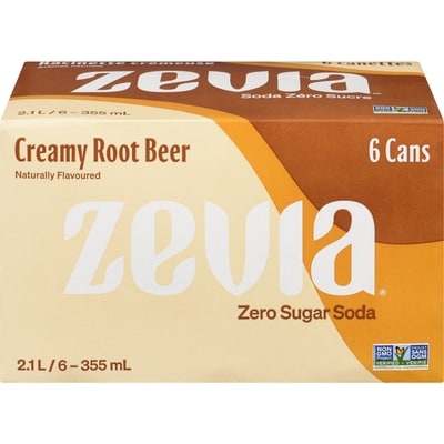 Zevia Zero Sugar Soda, Creamy Root Beer 6x355.0 ml, $0.26/100ml