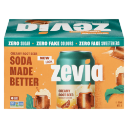 Zevia Zero Sugar Soda, Creamy Root Beer 6x355.0 ml, $0.35/100ml