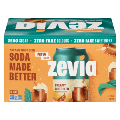 Zevia Zero Sugar Soda, Creamy Root Beer 6x355.0 ml, $0.38/100ml