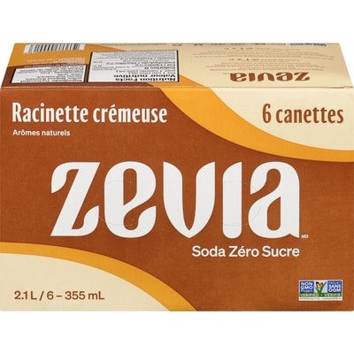 Zavia Soda zéro sucre, racinette crémeuse 6x355.0 ml, 0,33 $/100ml