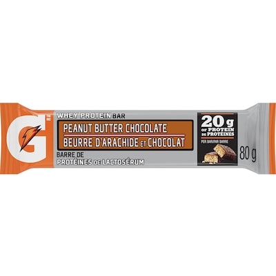 Gatorade Whey Protein Bar- Peanut Butter Chocolate Flavour 80 g, $4.36/100g