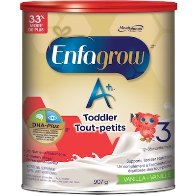 Enfagrow Boisson nutritionnelle pour tout-petit, saveur vanille, en poudre 907 g, 3,97 $/100g 1,80 $/1lb