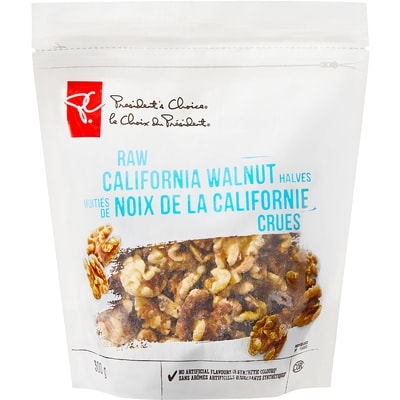 President's Choice Raw California Walnut Halves 300 g, $3.00/100g