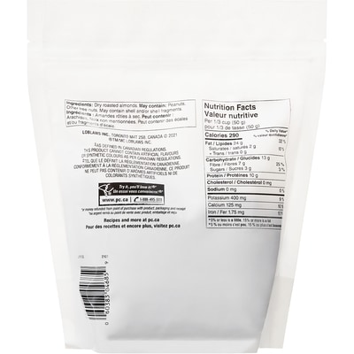 Amandes de la Californie rôties à sec non salées