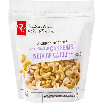 President's Choice Dry Roasted Cashews 350 g, $2.71/100g
