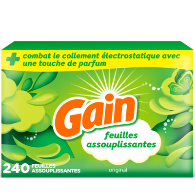 Gain Feuilles assouplissantes, parfum Original, 240 unités 240 ea, 0,06 $/1ch
