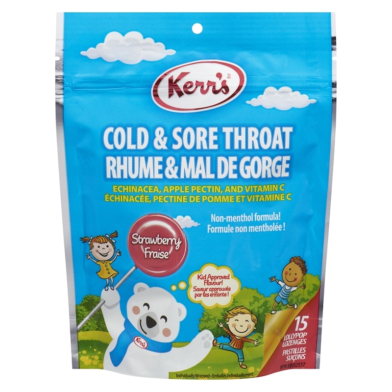 Strawberry Cold & Sore Throat Lollypop Lozenges