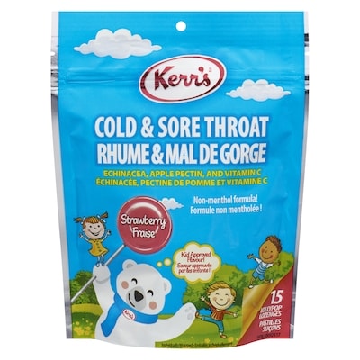 Kerr’s Pastilles suçons rhume et gorge irritée à la fraise 15 ea, 0,42 $/1ch