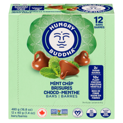 Hungry Buddha Mint Chip Keto Bar (Case) 12x40.0 g, $6.25/100g