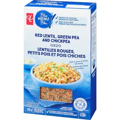 PC Blue Menu Red Lentil, Green Pea, and Chickpea Orzo - 225 g
