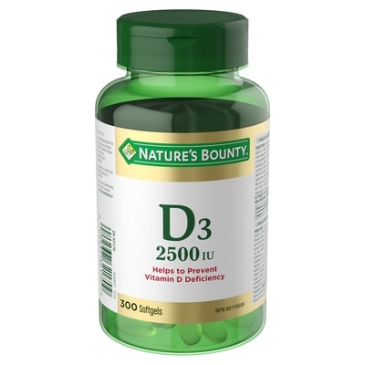 Nature's Bounty Vitamin D3, 2500 IU, 300 Softgels 300 ea, $0.06/1ea