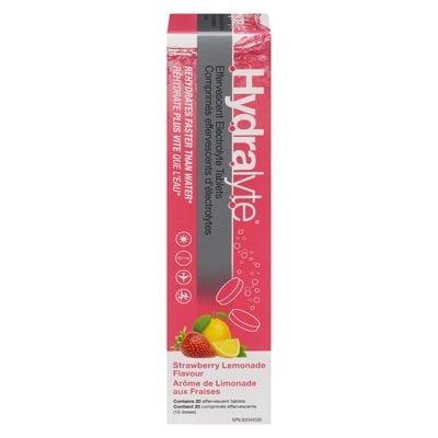 Hydralyte Effervescent Electrolyte Tablets Strawberry Lemonade Flavor 20 ea, $0.82/1ea