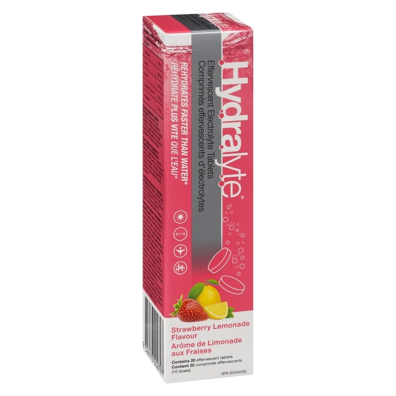 Effervescent Electrolyte Tablets Strawberry Lemonade Flavor