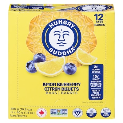 Hungry Buddha Lemon Blueberry Snack Bar 12x40.0 g, $6.66/100g