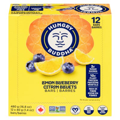 Hungry Buddha Lemon Blueberry Snack Bar 12x40.0 g, $6.25/100g