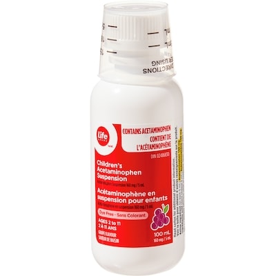 Acétaminophène en suspension pour enfants à 160 mg, saveur de raisin