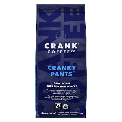 Crank Coffee Co. Café Biologique À Grains Entiers Torréfaction Foncée 340 g, 5,59 $/100g