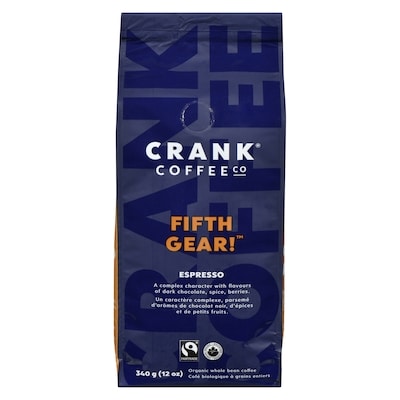 Crank Coffee Co. Organic Whole Bean Coffee Espresso Roast 340 g, $4.71/100g