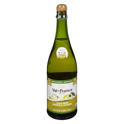Val De France Sparkling Juice From Concentrate Non-Alcoholic Apple Drink 750 ml, $1.00/100ml