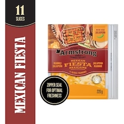 Armstrong Mexican Fiesta Marble Cheddar with Jalapeño Cheese Slices 220 g, $2.18/100g