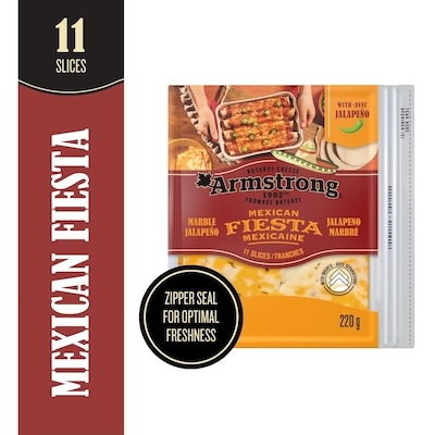Armstrong Mexican Fiesta Marble Cheddar with Jalapeño Cheese Slices 220 g, $2.27/100g