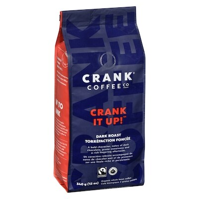 Crank it up! café biologique à grains entiers torréfaction foncée