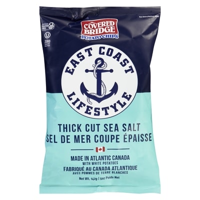 Covered Bridge Potato Chips Sel De Mer Coupe Épaisse 142 g, 3,16 $/100g