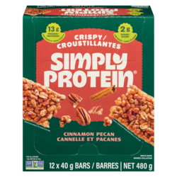 Simply Protein Snack Bar Cinnamon Pecan (Case) 12x40.0 g, $6.25/100g