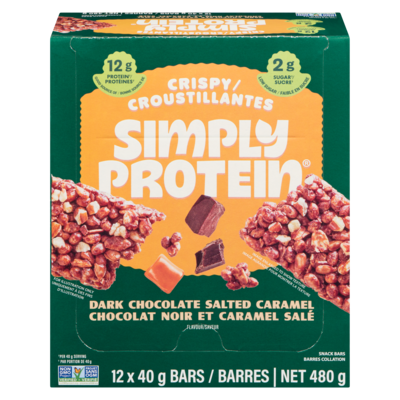 Simply Protein Snack Bar, Dark Chocolate Salted Caramel, 12-pack 12x40.0 g, $7.50/100g